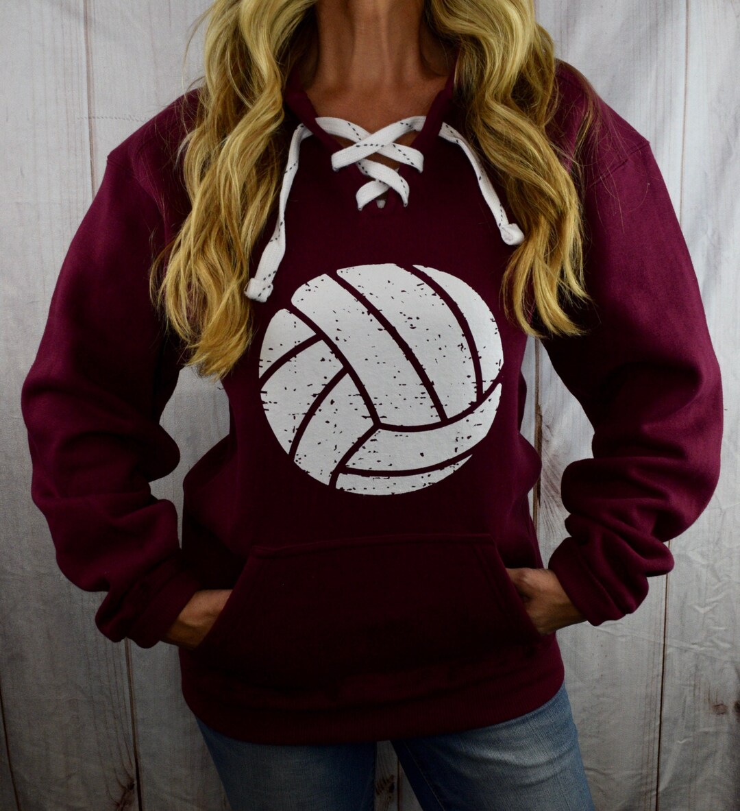 Volleyball Sweatshirt Womens. Volleyball Shirt. Maroon Sports Hoodie
