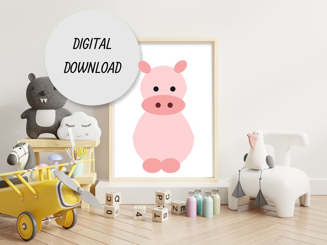 Cute Baby Pig Nursery Printable Instant Download Wall Art Gift for Baby ...