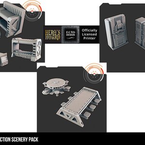 Miniature furniture set for science fiction universe figurine games