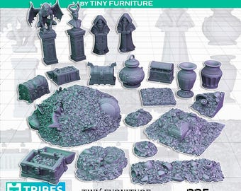 Treasure room Furniture Set | Dungeons and dragons | Heroquest | Pathfinder | 3D printed