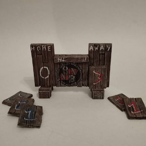Blood bowl score board with 6 number pannels football stadium