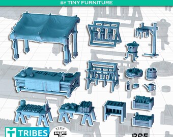 candle stall | RPG | dungeon furniture | 3d printed