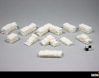 Sandbags scenery elements  for miniature game 28mm like warhammer, bolt action, fallout, gaslands