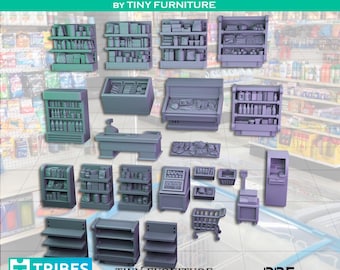 Modern Grocery Store Furniture Set | Walking dead | Fallout | Zombicide | 3D printed