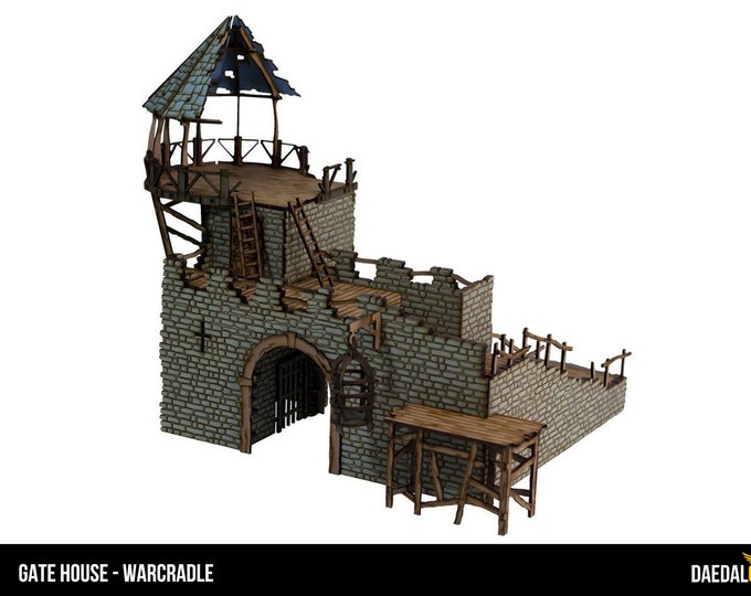 Ruined tower for miniature gaming table 28mm like warhammer, mordheim