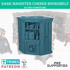 Bibliothèque d'angle miniature pour jeux de figurines type donjons et dragons | JDR