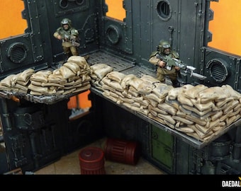 Sandbags scenery elements  for miniature game 28mm like warhammer, bolt action, fallout, gaslands