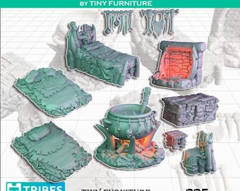 Bandit camp miniature | RPG | dungeon furniture | 3d printed