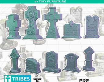 10 tombstones miniatures  | RPG | Dnd, pathfinder, mordheim