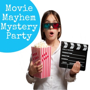 Movie Mayhem Mystery Party - a detective game for children, children's birthday party, kids' mystery party, children's detective game