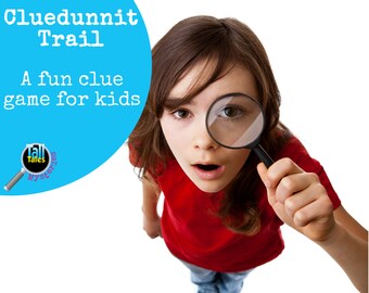 Cluedunnit Trail - a fun clue game for children. Printable game to add to a mystery party, play find the clues at home or in holiday clubs