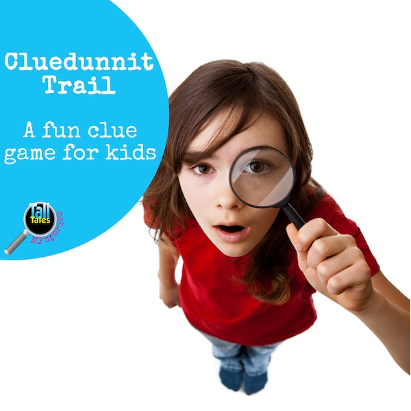 Cluedunnit Trail - a fun clue game for children. Printable game to add to a mystery party, play find the clues at home or in holiday clubs