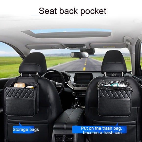 multi-pocket car seat back organizer wool