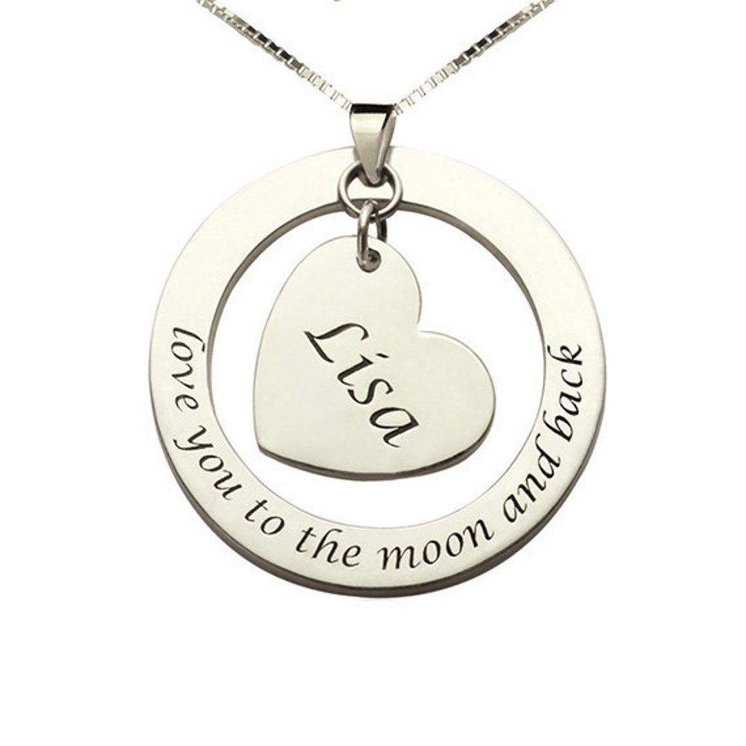 Personalized Heart Love Necklace Circle of Love Necklace Etsy