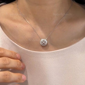 Love Filigree Art Deco Necklace - Milgrain Halo Necklace - Bridesmaid Silver Dainty Necklace - Vintage Art Deco Necklace [BN7408]