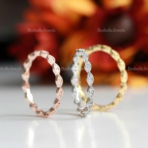 Art Deco Eternity Band Ring - Minimalist Stacking Band Ring - Wedding Band Ring - Dainty Stackable Ring - Gift For Her [BR6053E]