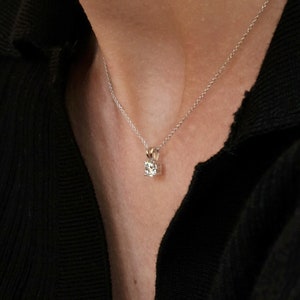 Minimalistische Art Deco Diamant Halskette Rundschliff Diamant Halskette Zierliche Halskette Geschenk für Sie Brautjungfer Hochzeits Schmuck BN4153 Bild 1