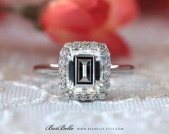 3.36 ct.tw Engagement Ring-Emerald Cut Diamond