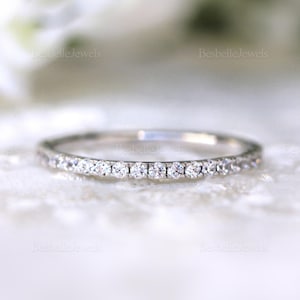 Brilliant Pave Eternity Ring - Pave Wedding Band Ring - Delicate Eternity Band Ring - Dainty Minimalist Ring - Full Eternity Ring [BR7654E]