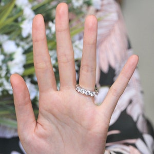 Double Sunshine Diamond Eternity Ring Brilliant Cut Diamond Ring 5.0mm Wide Bold Eternity Ring Anniversary Gift for Her BR1350 image 6