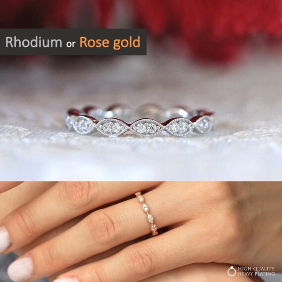 Black Diamond Eternity Ring-Sterling Silver Band empilable Différentes Tailles