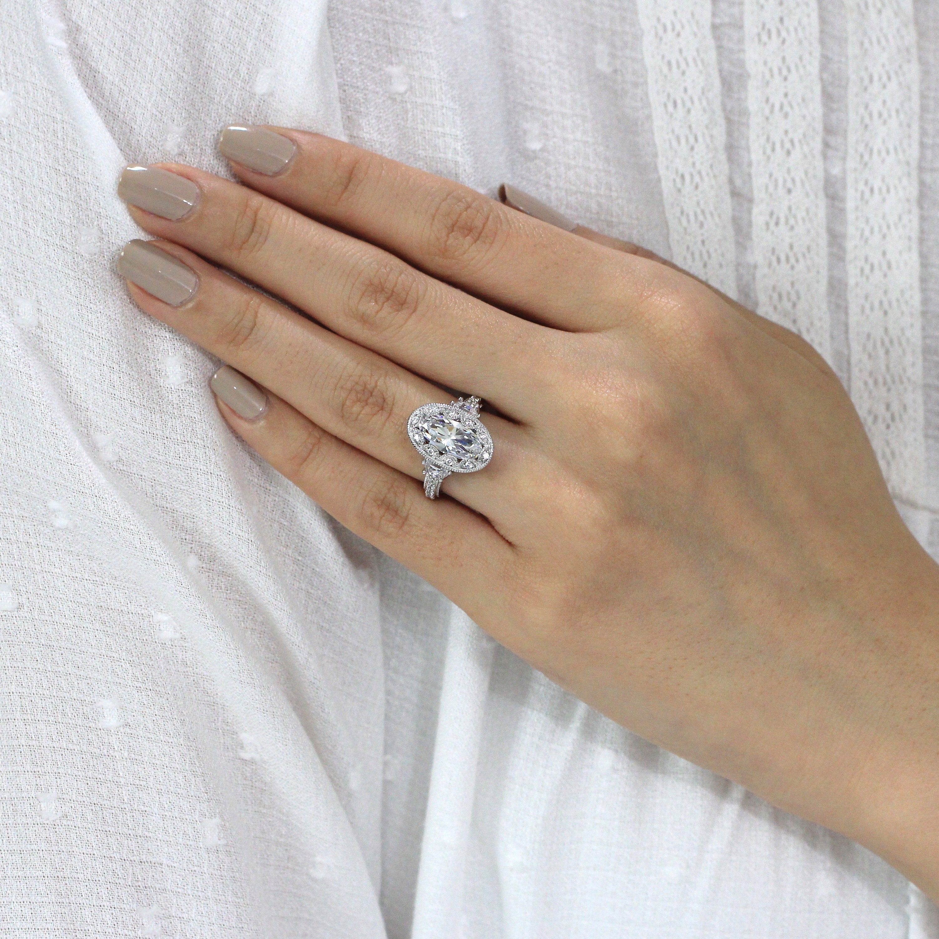 5.0 cttw Art Deco Ring Engagement Ring Oval Cut Diamond | Etsy