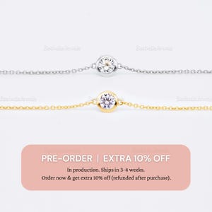 Minimal Round Bezel Bracelet - Gold/Sterling Silver Chain Bracelet - Gift for Her, Daughter - Cz Diamond Chain Bracelet [BB1906]