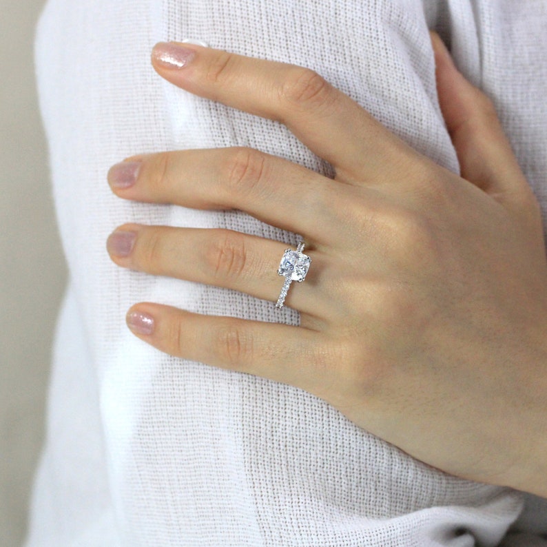 2.70 Cttw Solitaire Engagement Ring Cushion Cut Diamond - Etsy