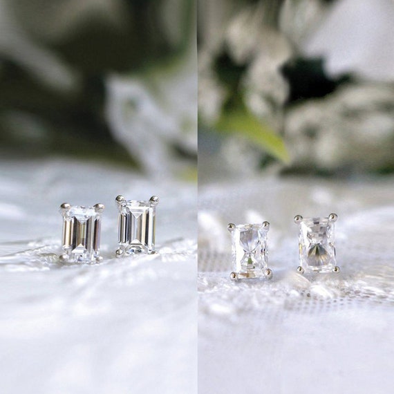 Radiant Cut Diamond Earrings | Ouros Jewels