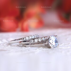 Solitaire Mix & Match Bridal Ring Set - Round Solitaire Matching Ring ...