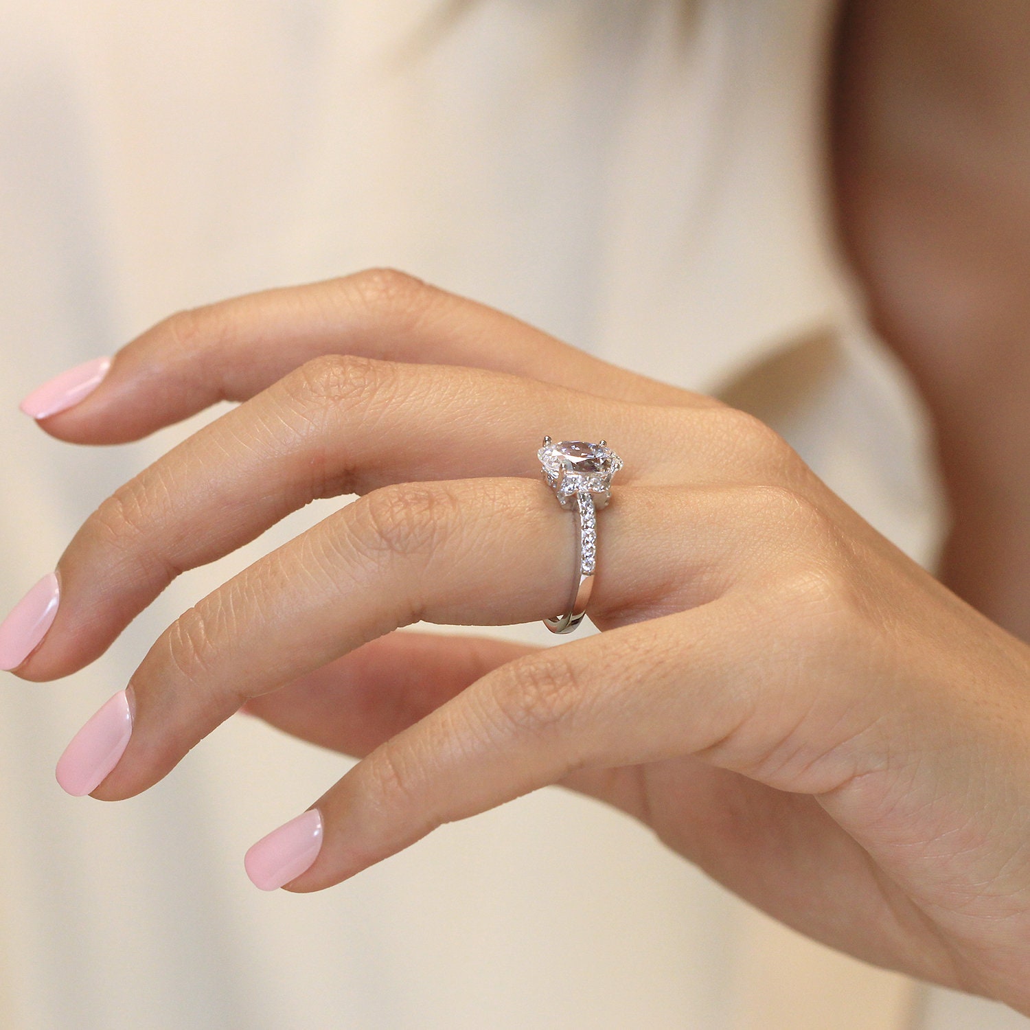 3.27 Cttw Art Deco Ring Art Deco Engagement Ring Oval Cut Etsy