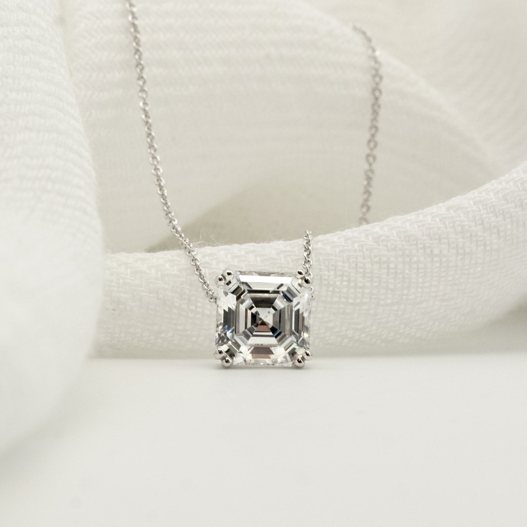 6 Carat Asscher Cut Diamond Cross Pendant Necklace 18k White Gold, Luxury  Anniversary Gifts, Custom Jewelry, Raven Fine Jewelers - Etsy
