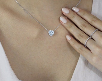#86 Beautiful Diamond And Crystal Heart Pendant