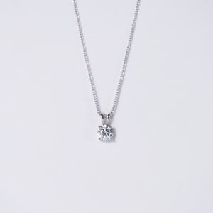 Minimalistische Art Deco Diamant Halskette Rundschliff Diamant Halskette Zierliche Halskette Geschenk für Sie Brautjungfer Hochzeits Schmuck BN4153 Bild 3