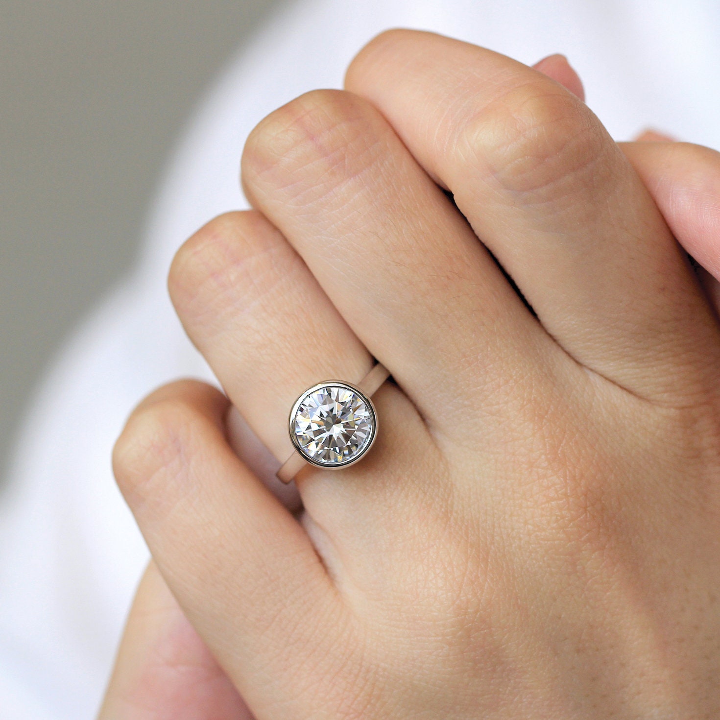 Bezel outlet solitaire ring