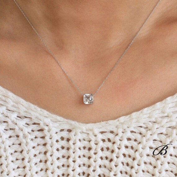 asscher cut necklace