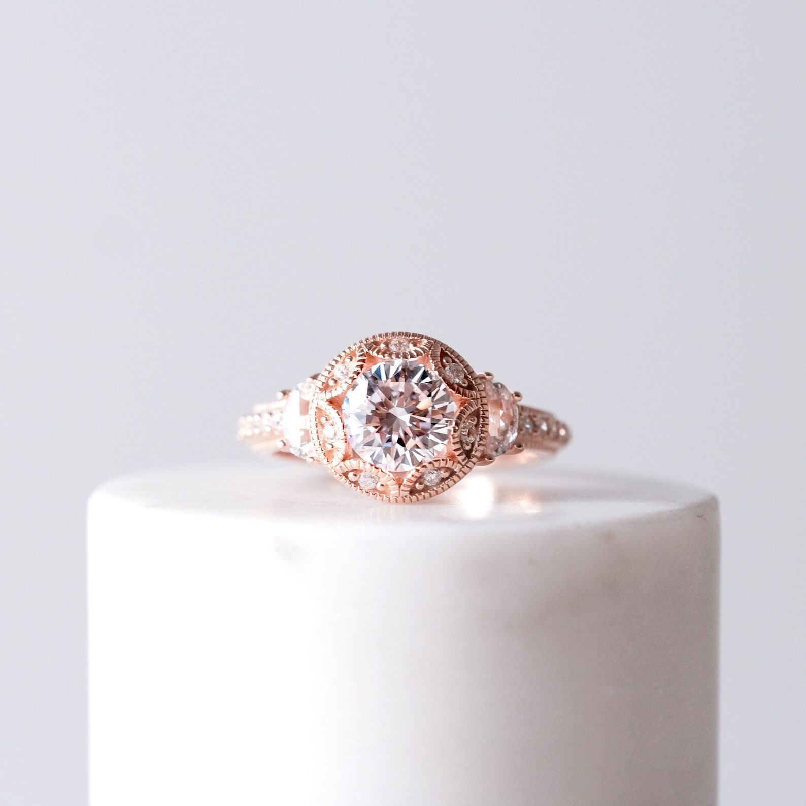 2.0 Cttw Art Deco Engagement Ring Brilliant Cut Diamond Etsy