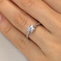 Solitaire Star Engagement Ring - Fancy Star Cut Solitaire Ring - Silver Promise Ring - Valentine's Gift for Her - Anniversary Gift (0513R)