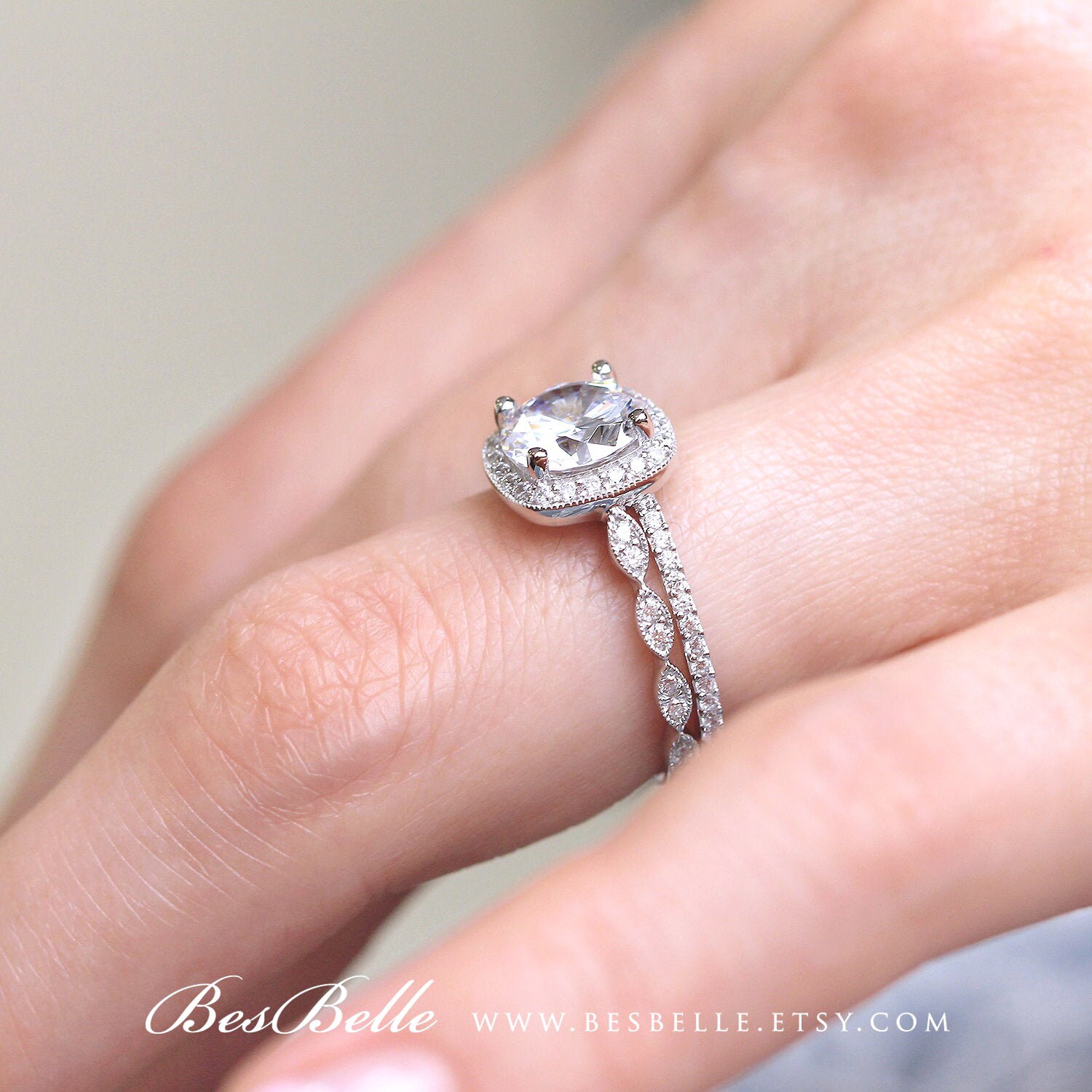 2.50 cttw Art Deco Bridal Set Brilliant Cut Center Engagement Etsy