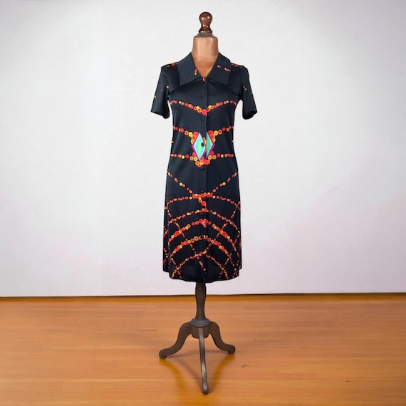 knee length dresses for ladies Buy White Quirky Printed Regular Midi Dress for Women main image 1