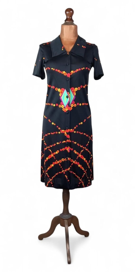 knee length dresses for ladies Buy White Quirky Printed Regular Midi Dress for Women main image 1