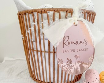 Easter Egg Shaped Basket Tag | Mirror Easter Tag