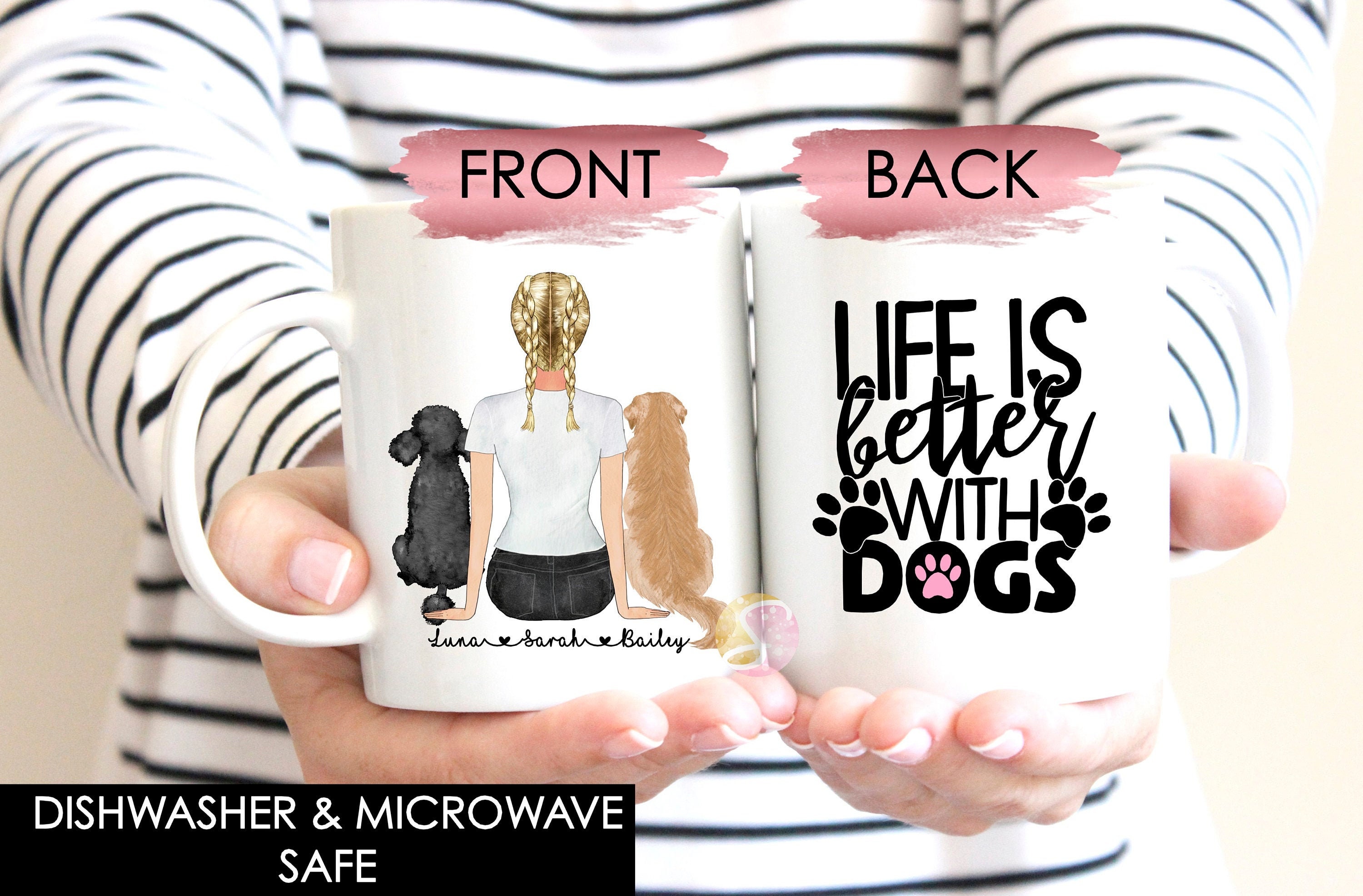 Personalised Mug Life Is Better With Dogs Dog Mug Choose Etsy