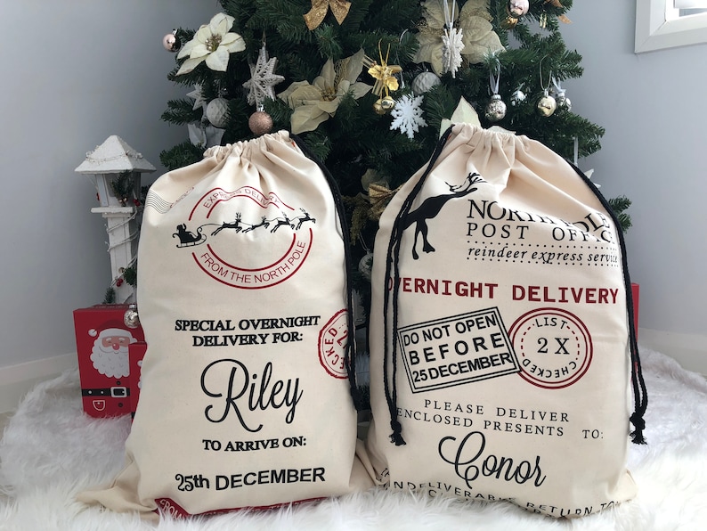 Personalised Christmas Santa Sacks Stocking Xmas image 2