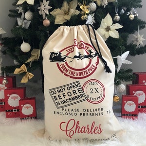 Personalised Christmas Santa Sacks Stocking Xmas image 3