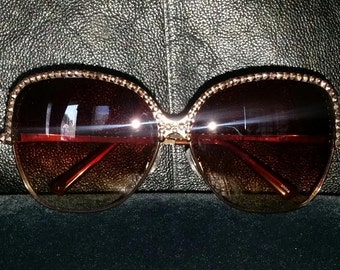 Gorgeous Genuine Swarovski Crystal Rose Lens Gold & Maroon Aviator Sunglasses  Sunglasses Ray-Ban RBR0101S Aviator Reverse | Free Shipping  main image 3