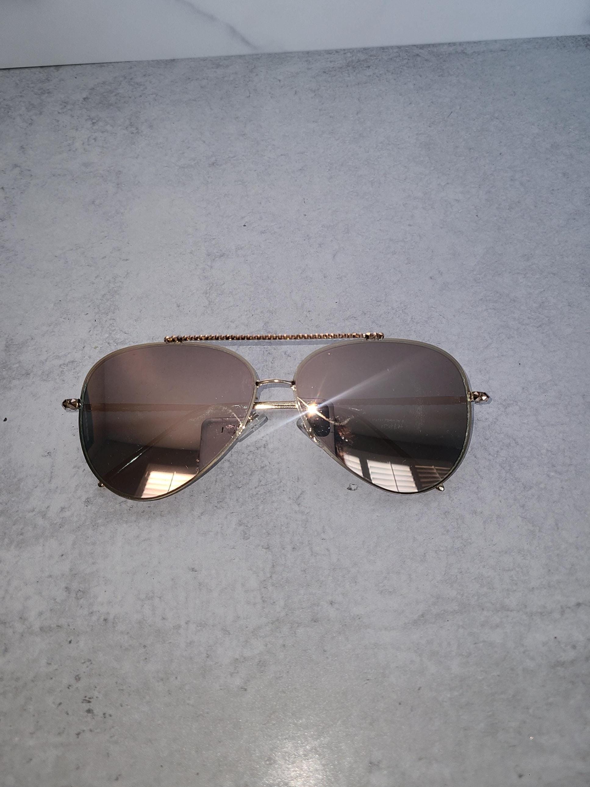 Swarovski Crystal Rose Gold Aviator Mirrored Lense Frameless  display picture 2