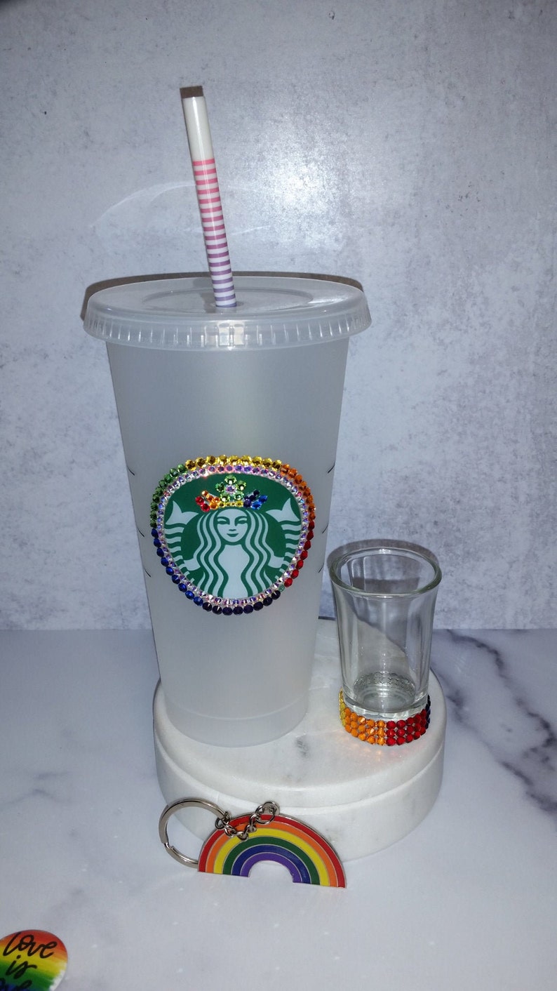PRIDE LGBTQ Starbucks Bling Cold Cup Swarovski Crystals Etsy
