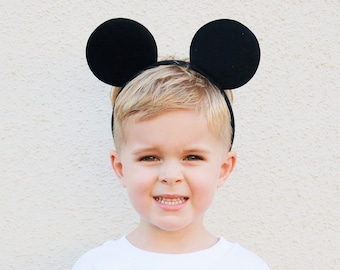 Mouse Ears | Kids Boy Mouse Ear Headband | Black Felt Mouse  Ears | Felt Mouse Ears for kids | Boy Mouse Ears | Black Felt Mouse Ears