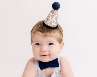 1/2 Birthday Hat | Half Birthday Hat | Half Birthday Boy Outfit | Baby Party Hat | Gold Glitter Hat + Choose Color